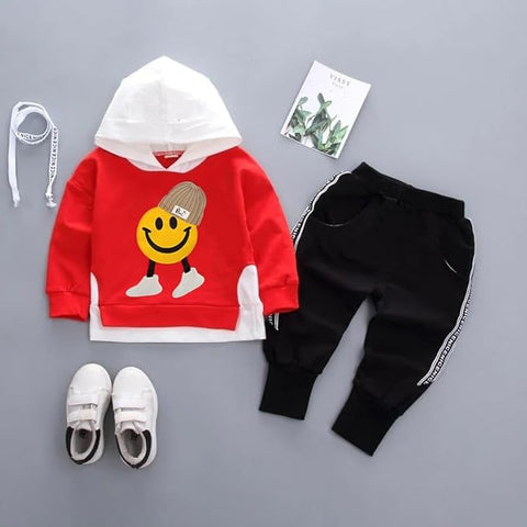 Kids Cartoon Print Sweatshirt & Joggers Set