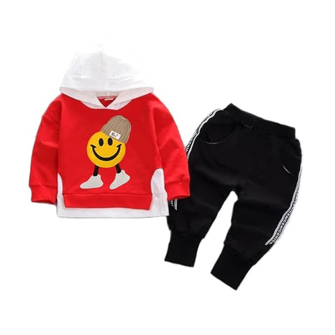 Kids Cartoon Print Sweatshirt & Joggers Set