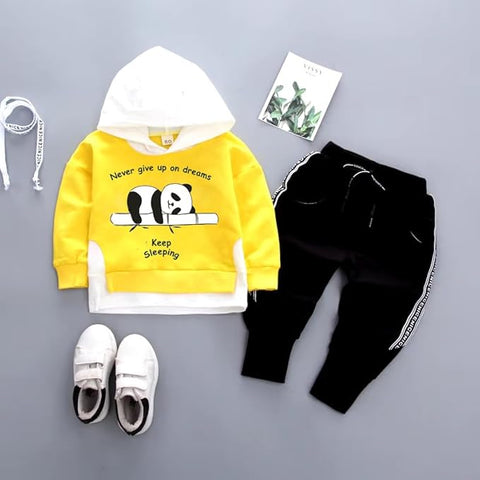 Kids Cartoon Print Sweatshirt & Joggers Set
