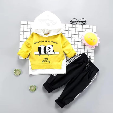 Kids Cartoon Print Sweatshirt & Joggers Set