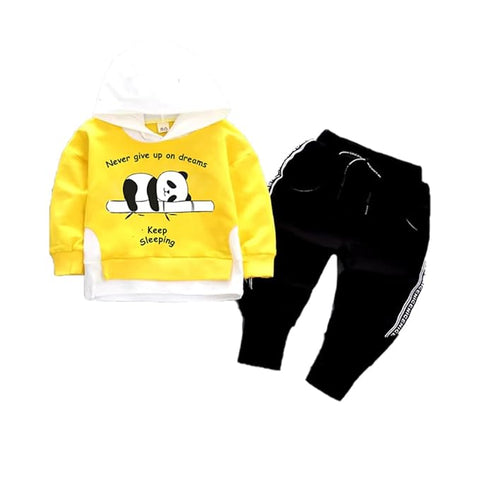 Kids Cartoon Print Sweatshirt & Joggers Set