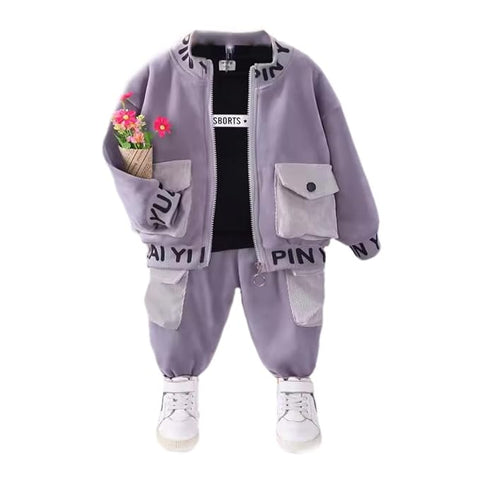 Kids Full Sleeve Zipper Sweatshirt & Jogger Pant Winter Clothing Set