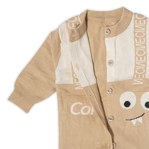 Kids Woollen Front-open Footless Winter Baby Romper