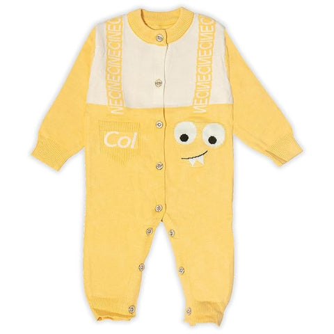 Kids Woollen Front-open Footless Winter Baby Romper