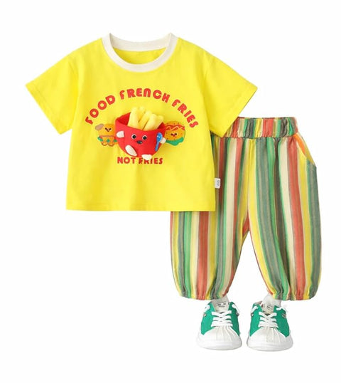 Kids  3D Fries Summer Co-Ord Set