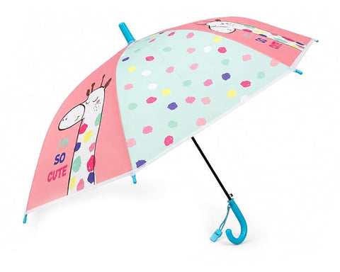 Kids Auto Open Giraffe Rain Umbrella