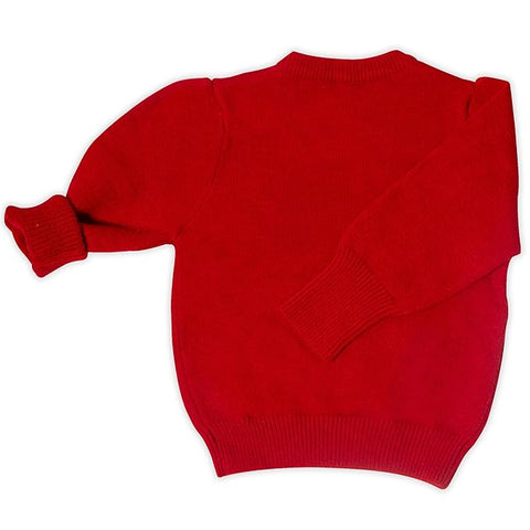 Girls Bow Embellished Full Sleeve Winter Wool Sweater Pullover