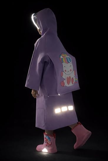 Kids Purple Hooded Raincoat