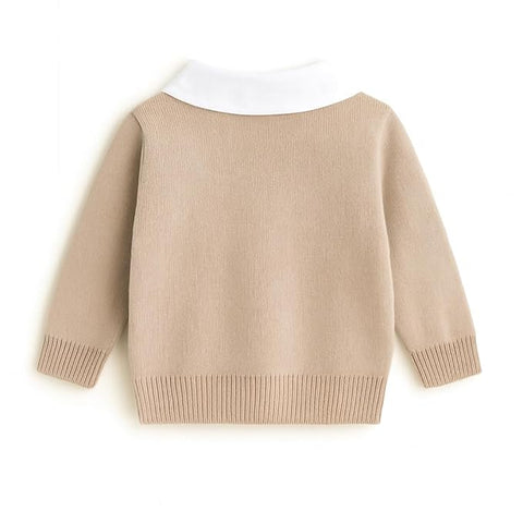 Boys Winter Warm Woolen Cartoon Sweater with Detachable Collar