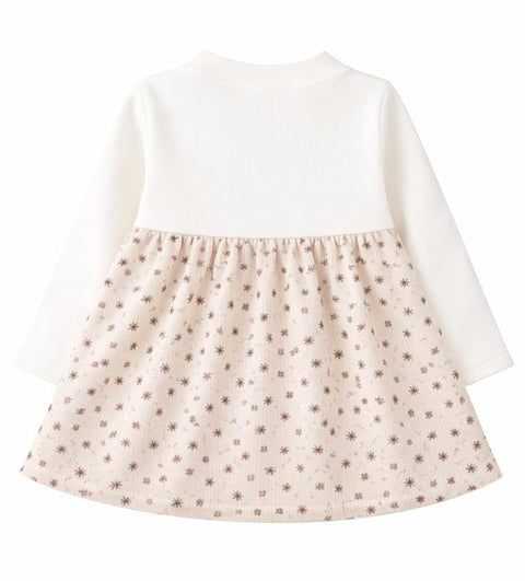 Baby Girls Floral Corduroy Full Sleeve Dress