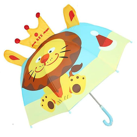 Kid's 3D Pop Up Cartoon Yellow Lion 🦁 Umbrella ⛱ for Boys Girls Kids Umbrella for Sunny and Rainy Weather