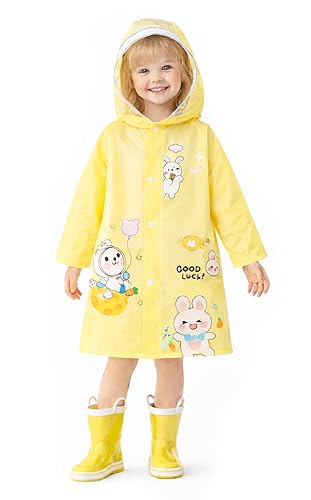 Kids Yellow Hooded Raincoat