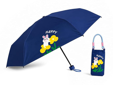 Bunny 5 Fold Compact EVA Umbrella with Carry Cover