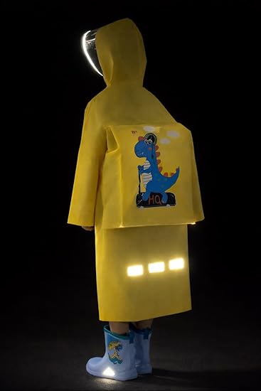 Kids Yellow Dino Raincoat