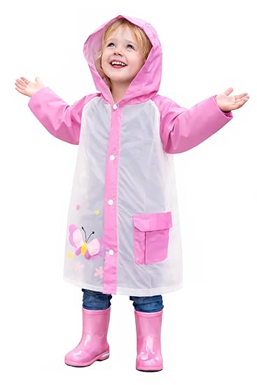 Pink EVA Hooded Raincoat Set