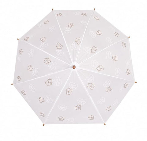 Minimalist Heart Cute Print J Handle Stick Umbrella