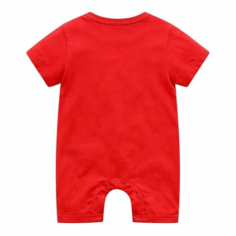 Half Sleeve Pure Cotton Cartoon Printed Onesie Romper Bodysuit for Newborn to Infant Kids