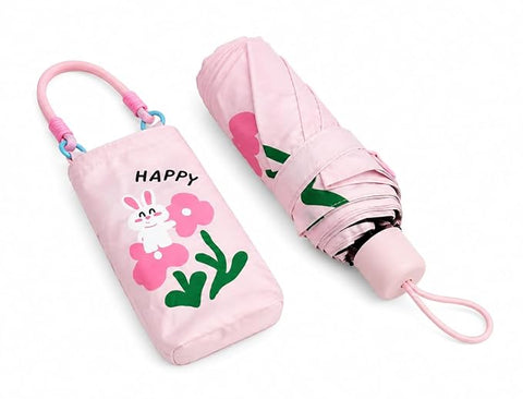 Bunny 5 Fold Compact EVA Umbrella with Carry Cover