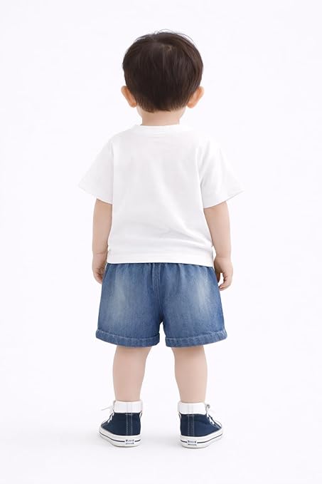 Kids Boys 2-Piece Summer Clothing Set with 3D Giraffe Applique