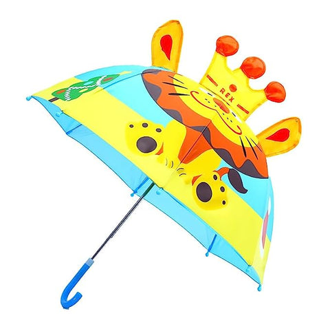 Kid's 3D Pop Up Cartoon Yellow Lion 🦁 Umbrella ⛱ for Boys Girls Kids Umbrella for Sunny and Rainy Weather