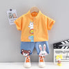 Jungle Friends Printed Short Sleeve Cotton Shirt & Denim Shorts Set for Kids