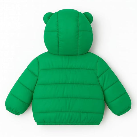 Kids Cartoon LED Light Patch Shiny Sparkling Quilted Winter Kid's Warm Hood Puffer Bomber Jacket for Infant Toddler Boys & Girls