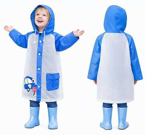 Blue EVA Hooded Raincoat