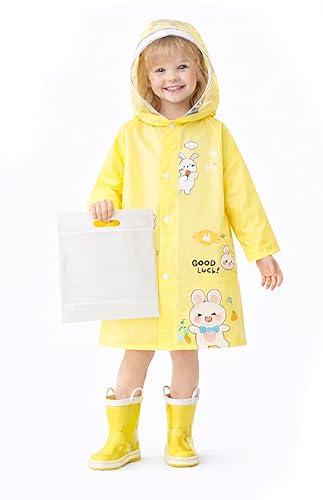 Kids Yellow Hooded Raincoat
