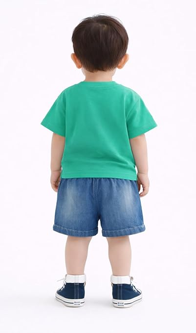 Kids Boys 2-Piece Summer Clothing Set with 3D Giraffe Applique