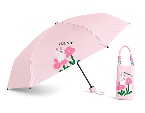 Bunny 5 Fold Compact EVA Umbrella with Carry Cover