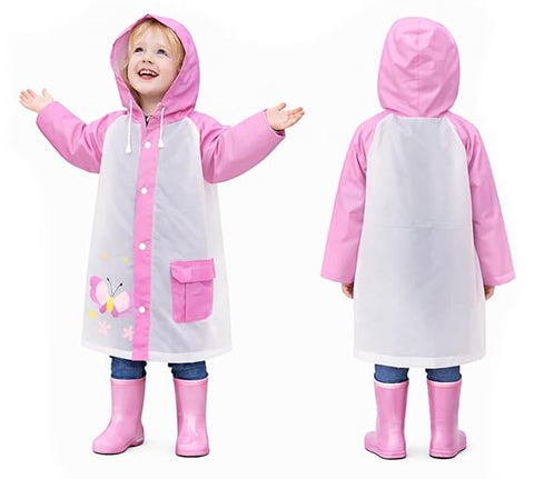 Pink EVA Hooded Raincoat Set
