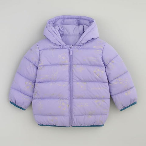 Lavender Hooded Puffer Jacket for Kids