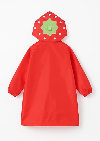 Kids Red Hooded Raincoat