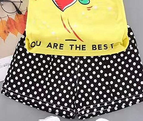 Summer Heart Polka Dot Print Top and Shorts Set for Baby Girl