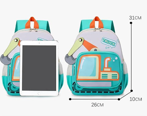 Kids Excavator Construction Vehicle School Bag