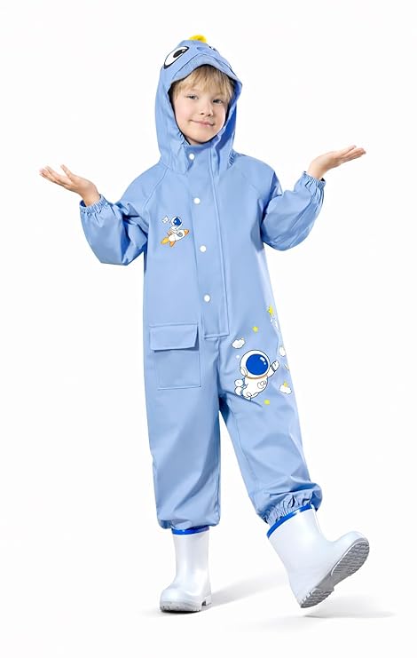 Kids Hooded Astronaut Rain Suit