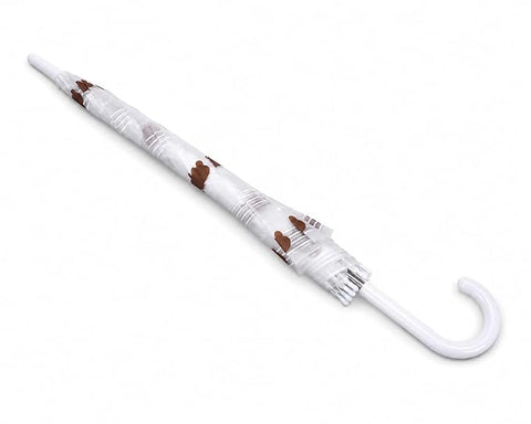 Minimalist Cute Bear Print J Handle Stick Umbrella