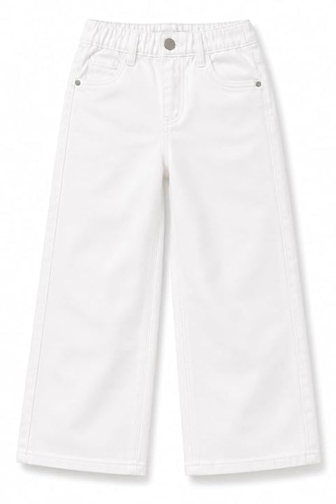 Girls Cotton Twill Wide Leg Pants