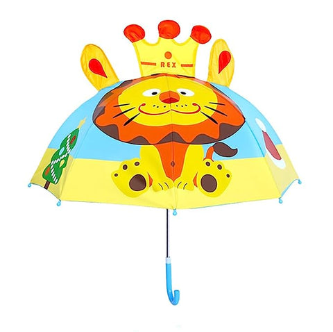 Kid's 3D Pop Up Cartoon Yellow Lion 🦁 Umbrella ⛱ for Boys Girls Kids Umbrella for Sunny and Rainy Weather