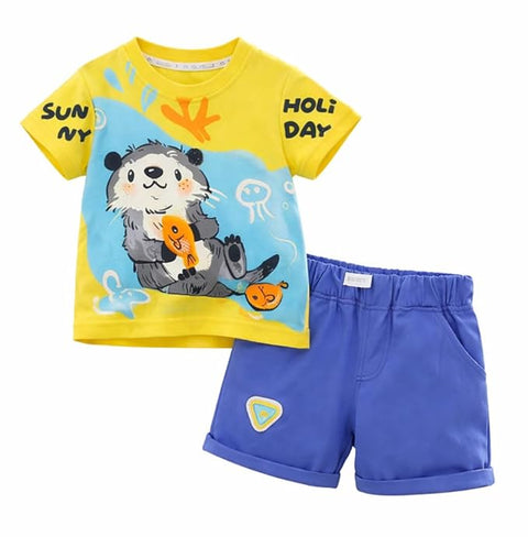 Boys Cartoon Otter Print Co-Ord Set