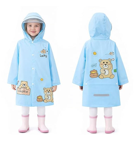 Kids Blue Hooded Raincoat