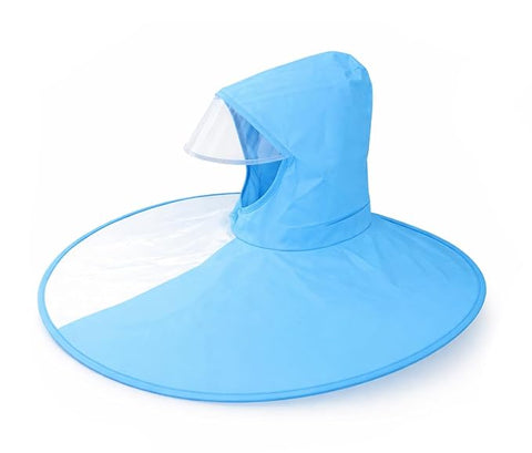 Kids Portable Foldable Hands-Free Waterproof Cute Cartoon Umbrella Hat Raincoat
