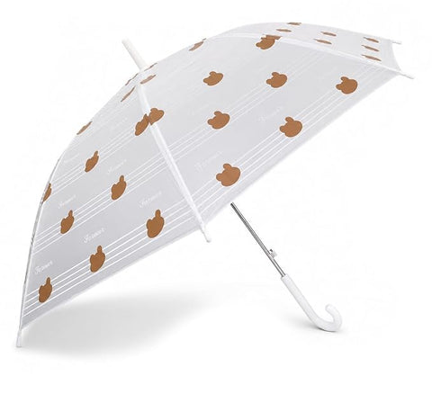 Minimalist Cute Bear Print J Handle Stick Umbrella