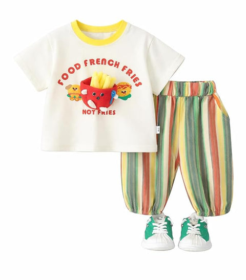 Kids  3D Fries Summer Co-Ord Set