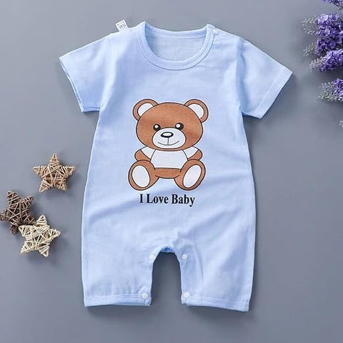 Half Sleeve Pure Cotton Cartoon Printed Onesie Romper Bodysuit for Newborn to Infant Kids