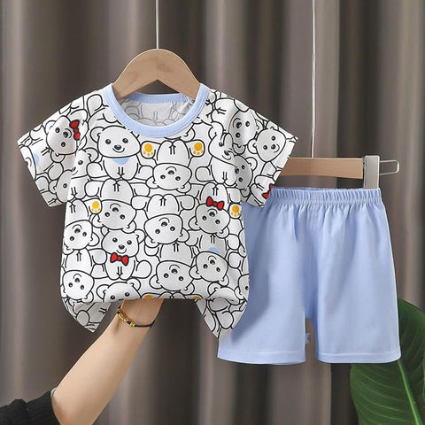 Kids Half Sleeve Cool Casual Cotton T-shirt & Shorts Clothing Set