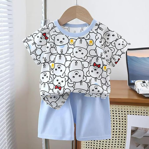 Kids Half Sleeve Cool Casual Cotton T-shirt & Shorts Clothing Set