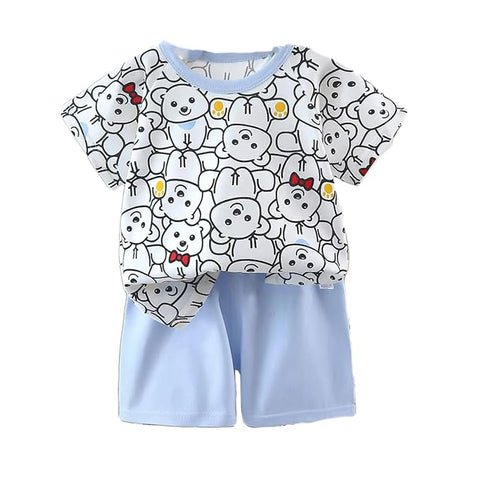 Kids Half Sleeve Cool Casual Cotton T-shirt & Shorts Clothing Set