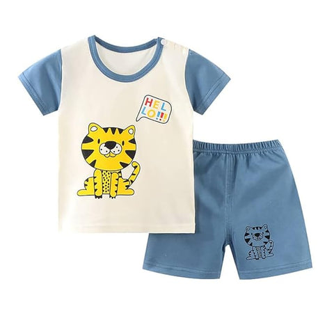 Kids Half Sleeve Cool Casual Cotton T-shirt & Shorts Clothing Set
