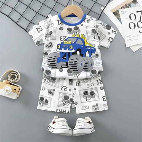 Kids Half Sleeve Cool Casual Cotton T-shirt & Shorts Clothing Set